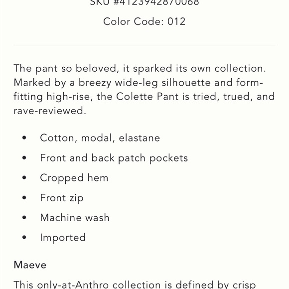 Anthropologie Maeve Colette cord corduroy crop pants 16 - Picture 5 of 10